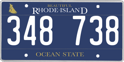 RI license plate 348738
