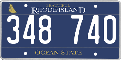 RI license plate 348740