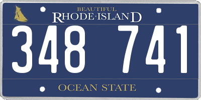 RI license plate 348741