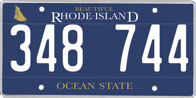 RI license plate 348744