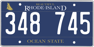 RI license plate 348745
