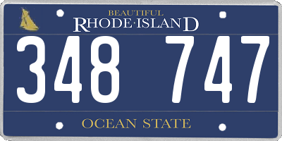 RI license plate 348747
