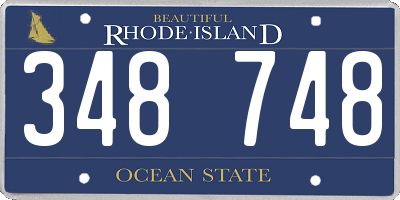 RI license plate 348748