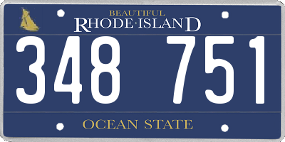 RI license plate 348751