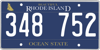 RI license plate 348752