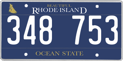 RI license plate 348753