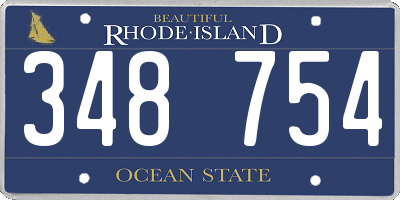 RI license plate 348754