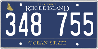 RI license plate 348755
