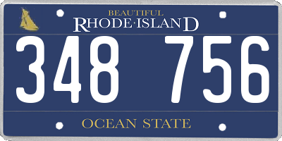 RI license plate 348756