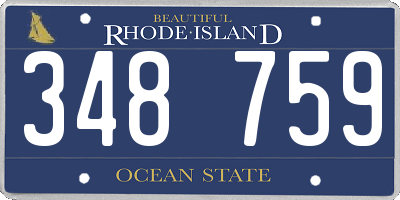 RI license plate 348759