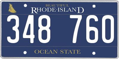 RI license plate 348760