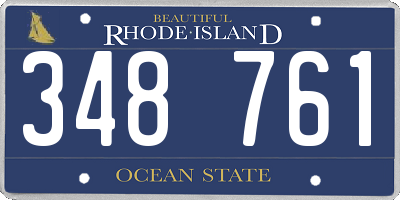 RI license plate 348761