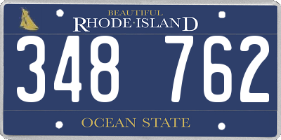 RI license plate 348762