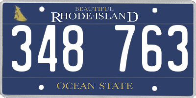 RI license plate 348763
