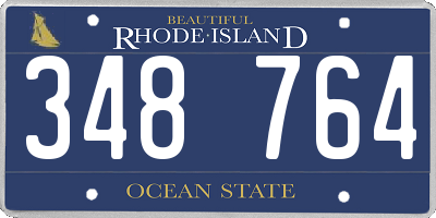 RI license plate 348764
