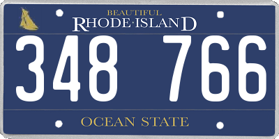 RI license plate 348766