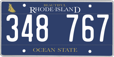 RI license plate 348767