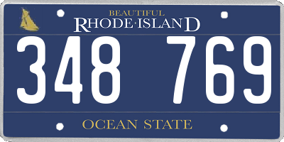 RI license plate 348769