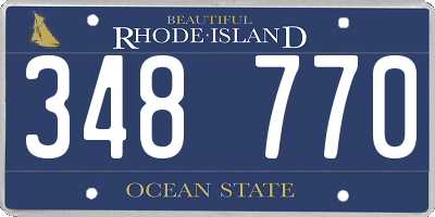 RI license plate 348770