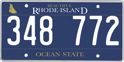 RI license plate 348772