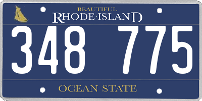 RI license plate 348775