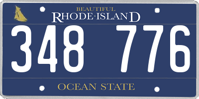 RI license plate 348776