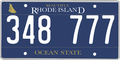 RI license plate 348777