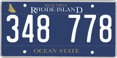 RI license plate 348778