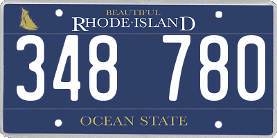 RI license plate 348780
