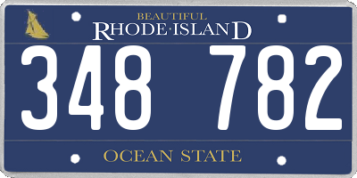 RI license plate 348782