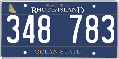 RI license plate 348783