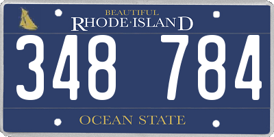 RI license plate 348784