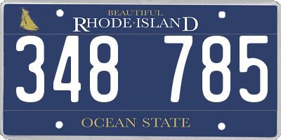 RI license plate 348785