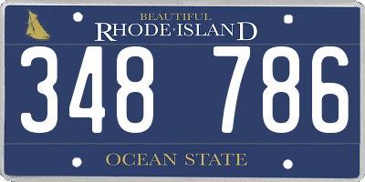 RI license plate 348786