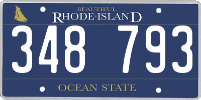 RI license plate 348793
