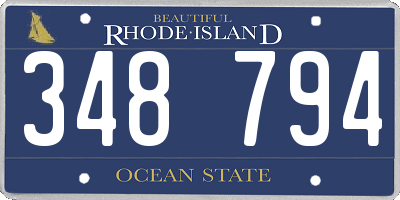 RI license plate 348794