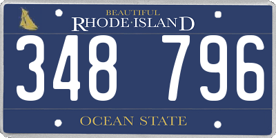 RI license plate 348796