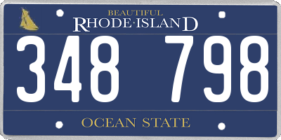 RI license plate 348798