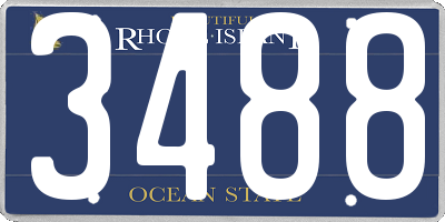 RI license plate 3488