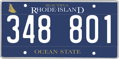 RI license plate 348801