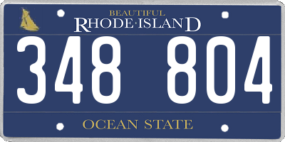 RI license plate 348804
