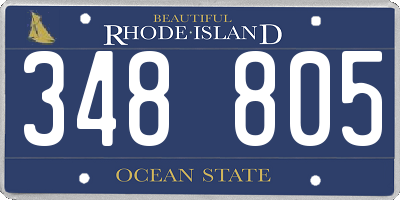 RI license plate 348805