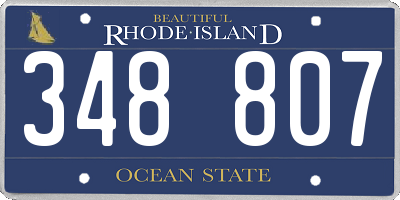 RI license plate 348807