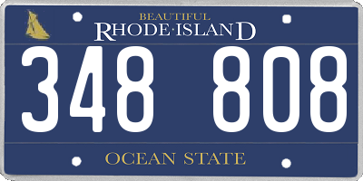 RI license plate 348808