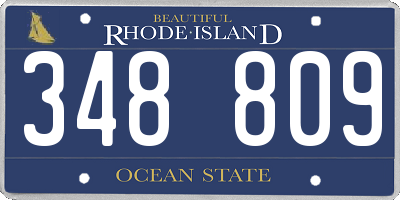 RI license plate 348809