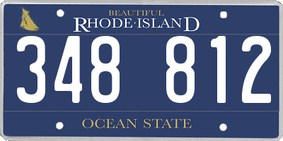 RI license plate 348812