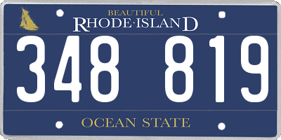 RI license plate 348819