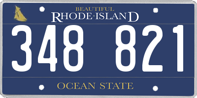 RI license plate 348821