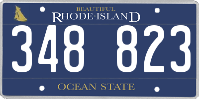 RI license plate 348823
