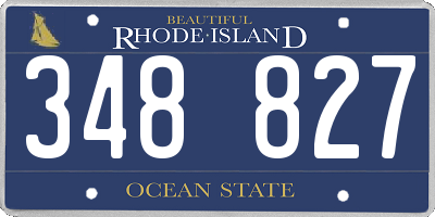 RI license plate 348827